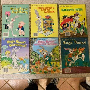 Lot of 6 Bugs Bunny A Little Golden Book Includes Original Sleeve, Vintage 1990s